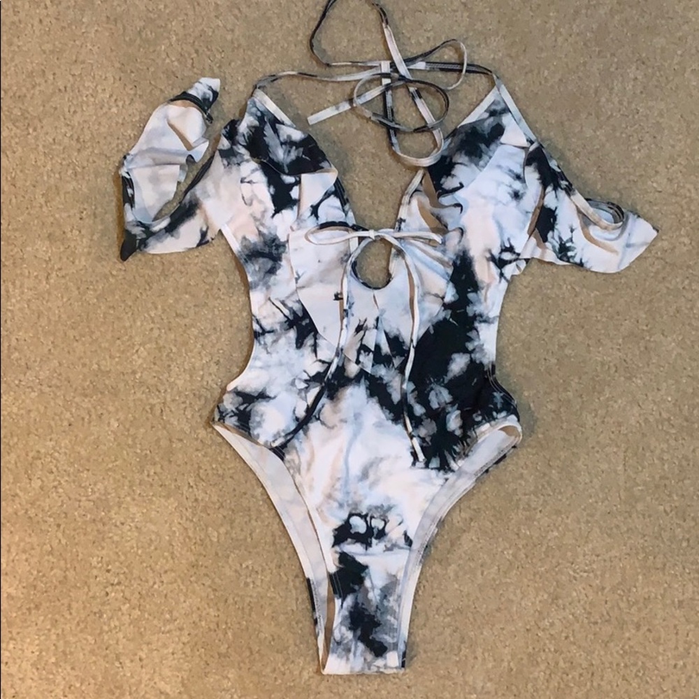 Sexy Tye Dye off the shoulders one piece